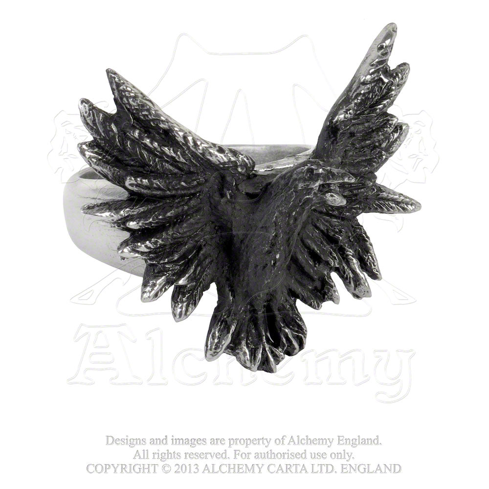 Alchemy Gothic Flocking Raven Ring from Gothic Spirit