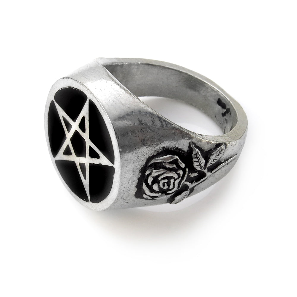 Alchemy Gothic Roseus Pentagram Ring