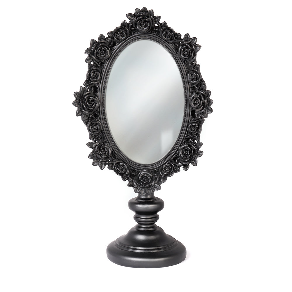 Shades Of Alchemy Black Rose Resin Table Mirror