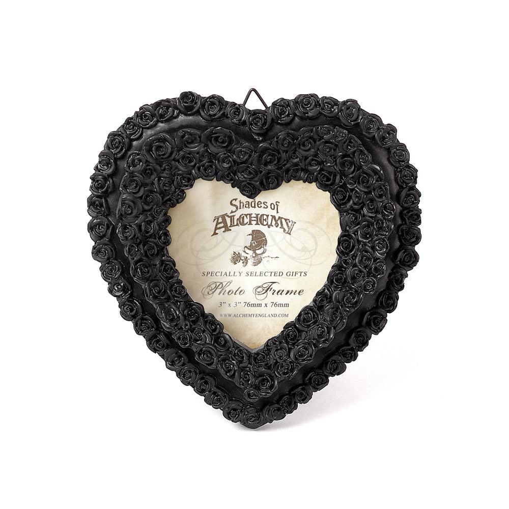 Shades Of Alchemy Small Black Rose Heart Photo Frame